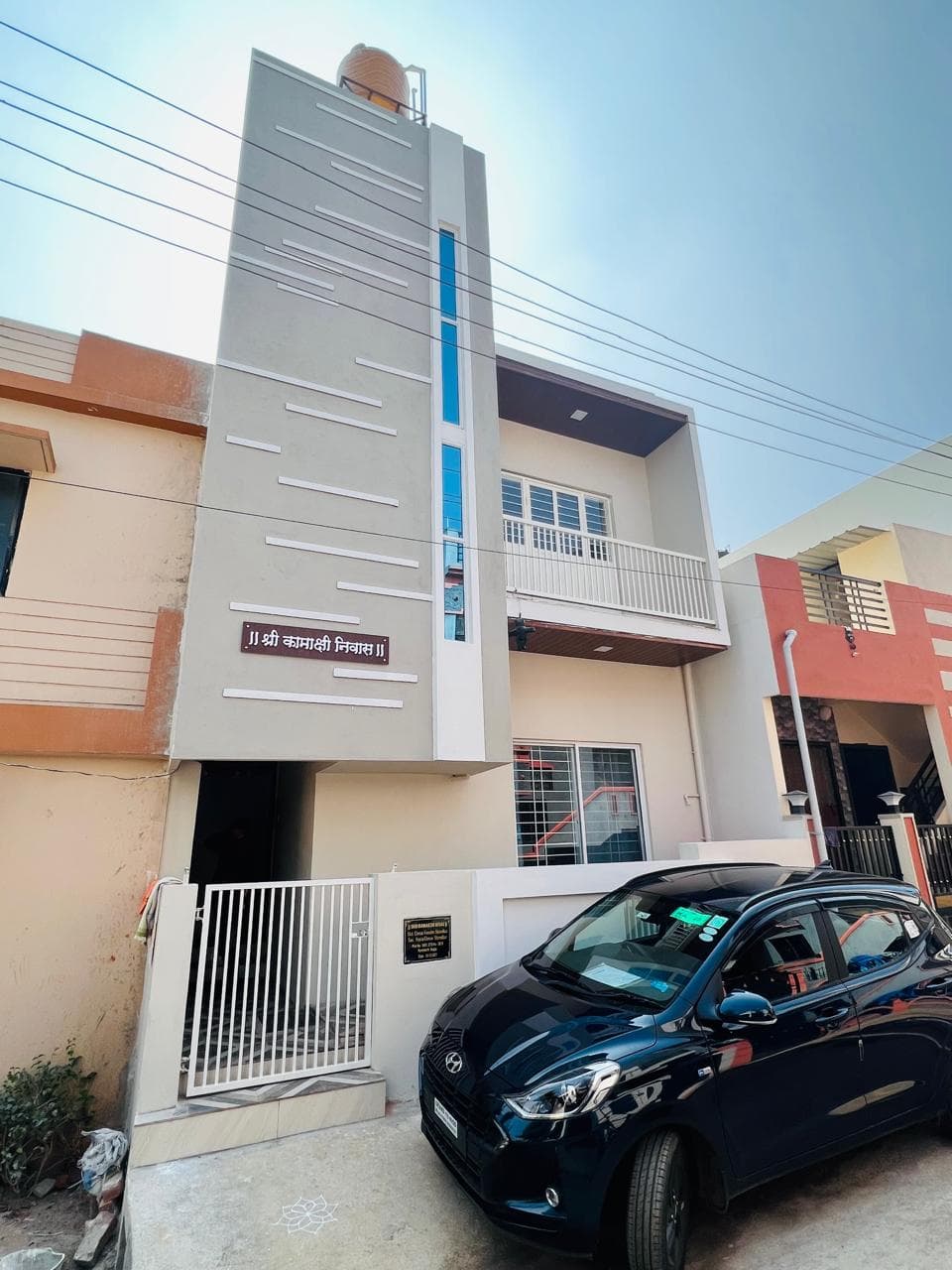 Exterior architectural facade of delivered home in Belagavi